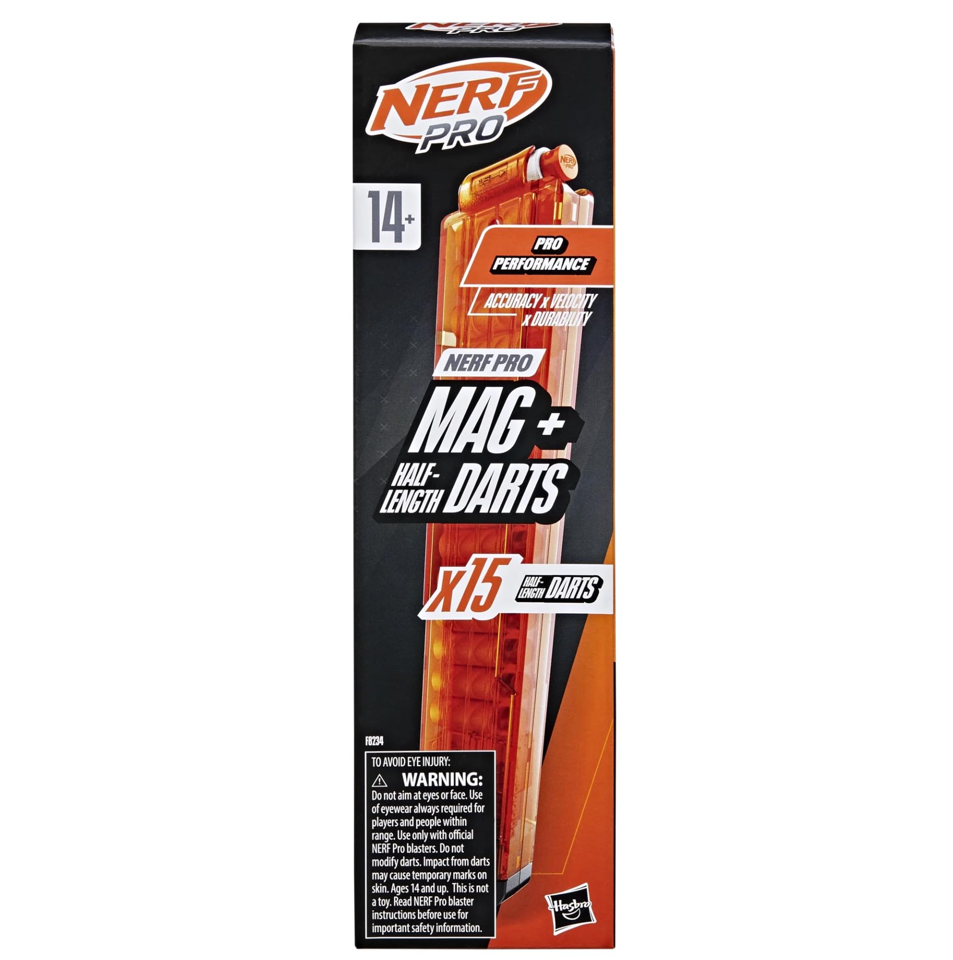 Nerf Pro Half-Length Dart Magazine, 15 Nerf Pro Half-Length Darts, 14+