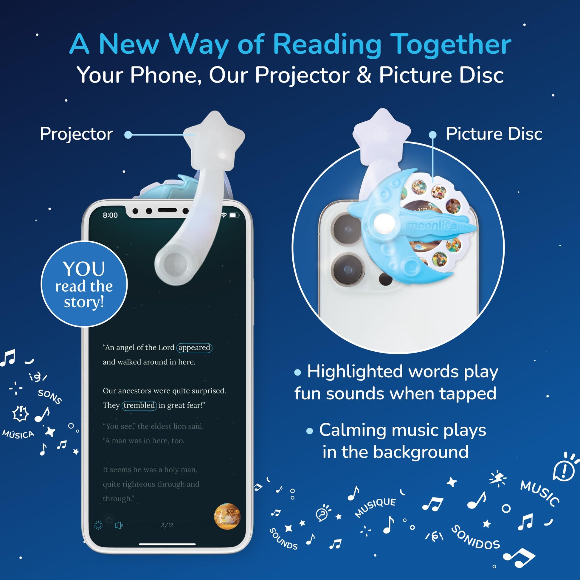 Moonlite Storytime Starter Pack Set: Projector and 4 Bible Stories