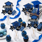 20 Pcs Blue Black Class of 2026 Congrats Grad Table Centerpieces Sticks for Graduation Party Decorations Congrats Decorations
