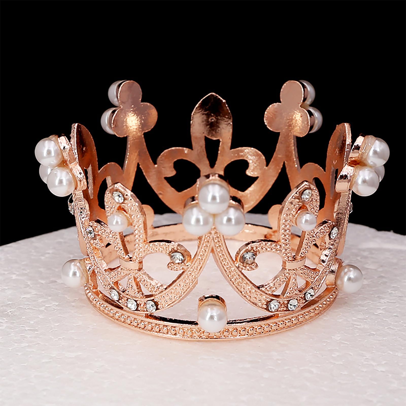 3 Pieces Crown Cake Topper, Princess Little Crown Alloy Pink Silver Crown Mini Crown Children's Birthday Cake Baking Decoration Paper Cup Cake