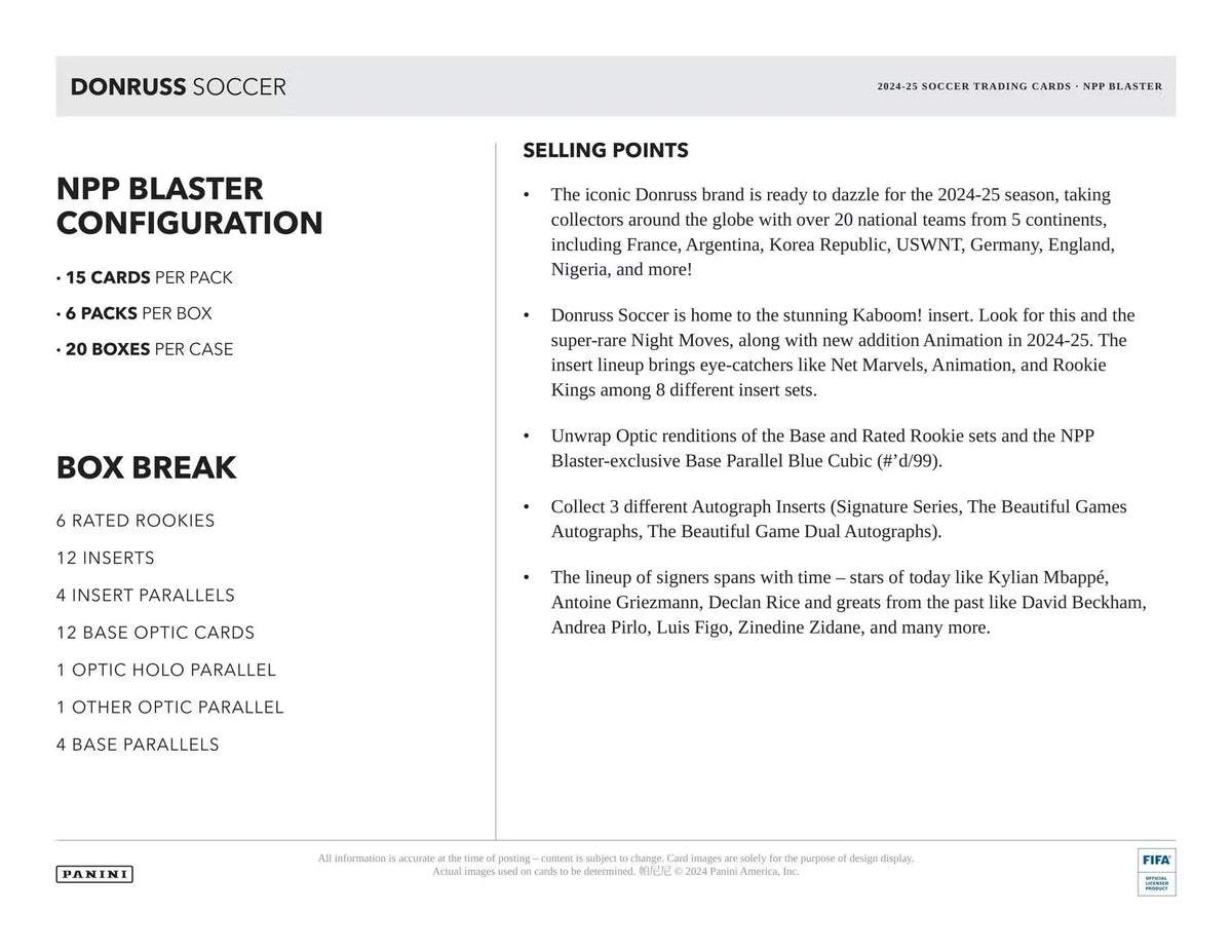 2024/25 Panini Donruss Soccer 6-Pack Blaster Trading Card Box (Blaster Exclusive Red Cubic Parallels)