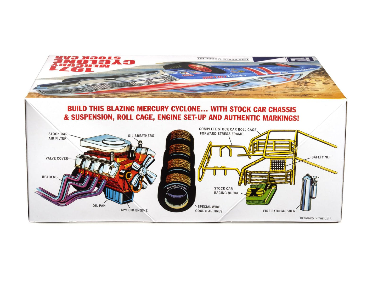 MPC 1971 Mercury Cyclone Stock Car Model Kit - 1:25 Scale Classic NASCAR Racer, 429 Engine, 135 Parts, Skill Level 2 (Paint & Glue Required)