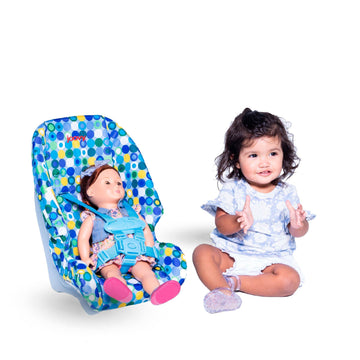 Joovy Toy Booster Seat & Functional Doll Car Seat Featuring Crash-Tested Latch System for Safety, Machine-Washable Cover for Easy Cleaning,