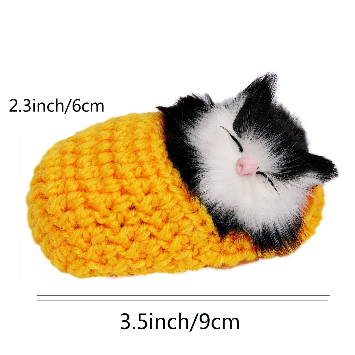 Coolayoung 8 Pieces Sleeping Cats in Slipper Dolls Mini Fluffy Kittens with Meows Sounds Sleeping Kitten Toy Decors for Home Table Car Decor Kids