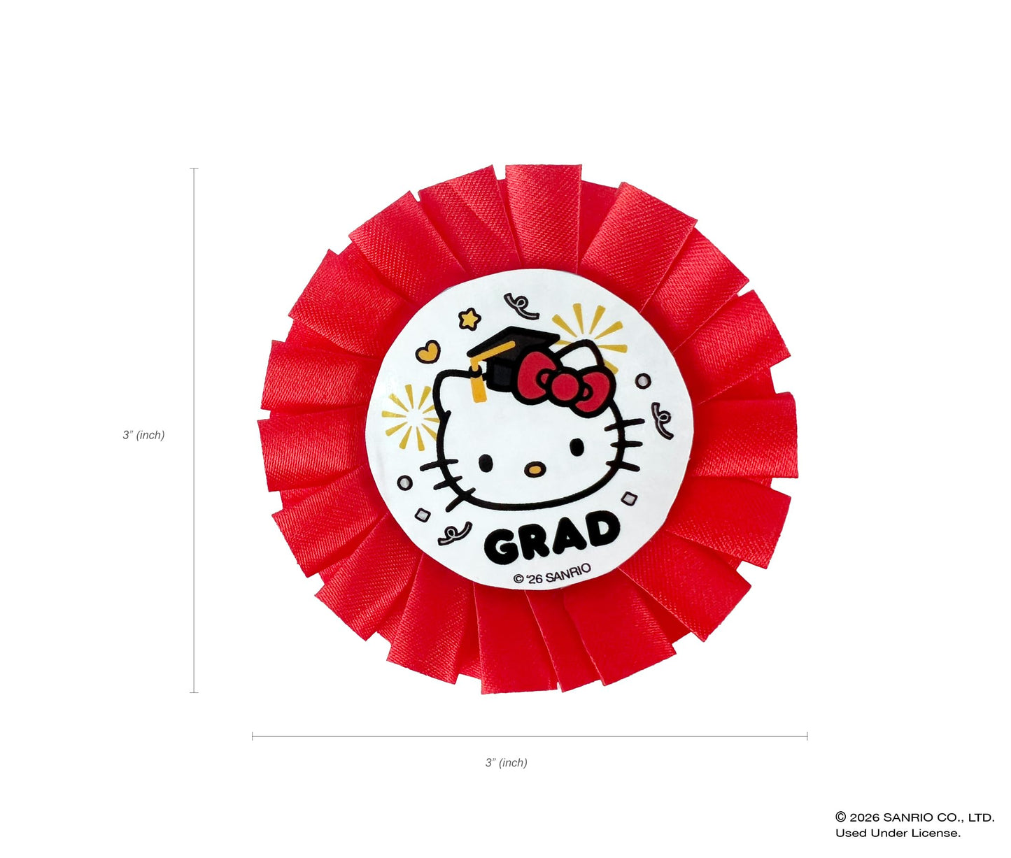 Hello Kitty Graduation Gift Set - Plush Hello Kitty in “Grad” Outfit, Themed Tumbler Cup with Straw, Decorative Ribbon Badge (Officially Licensed