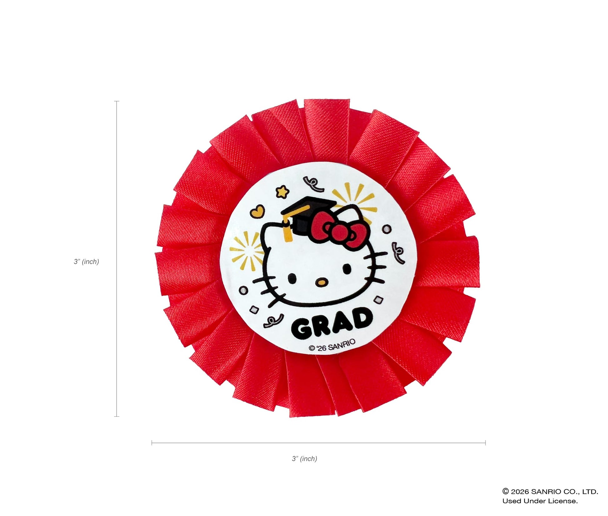 Hello Kitty Graduation Gift Set - Plush Hello Kitty in “Grad” Outfit, Themed Tumbler Cup with Straw, Decorative Ribbon Badge (Officially Licensed