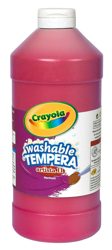 Crayola Washable Tempera Paint For Kids, Red Paint, Classroom Supplies, Non Toxic, 32 Oz Squeeze Bottle