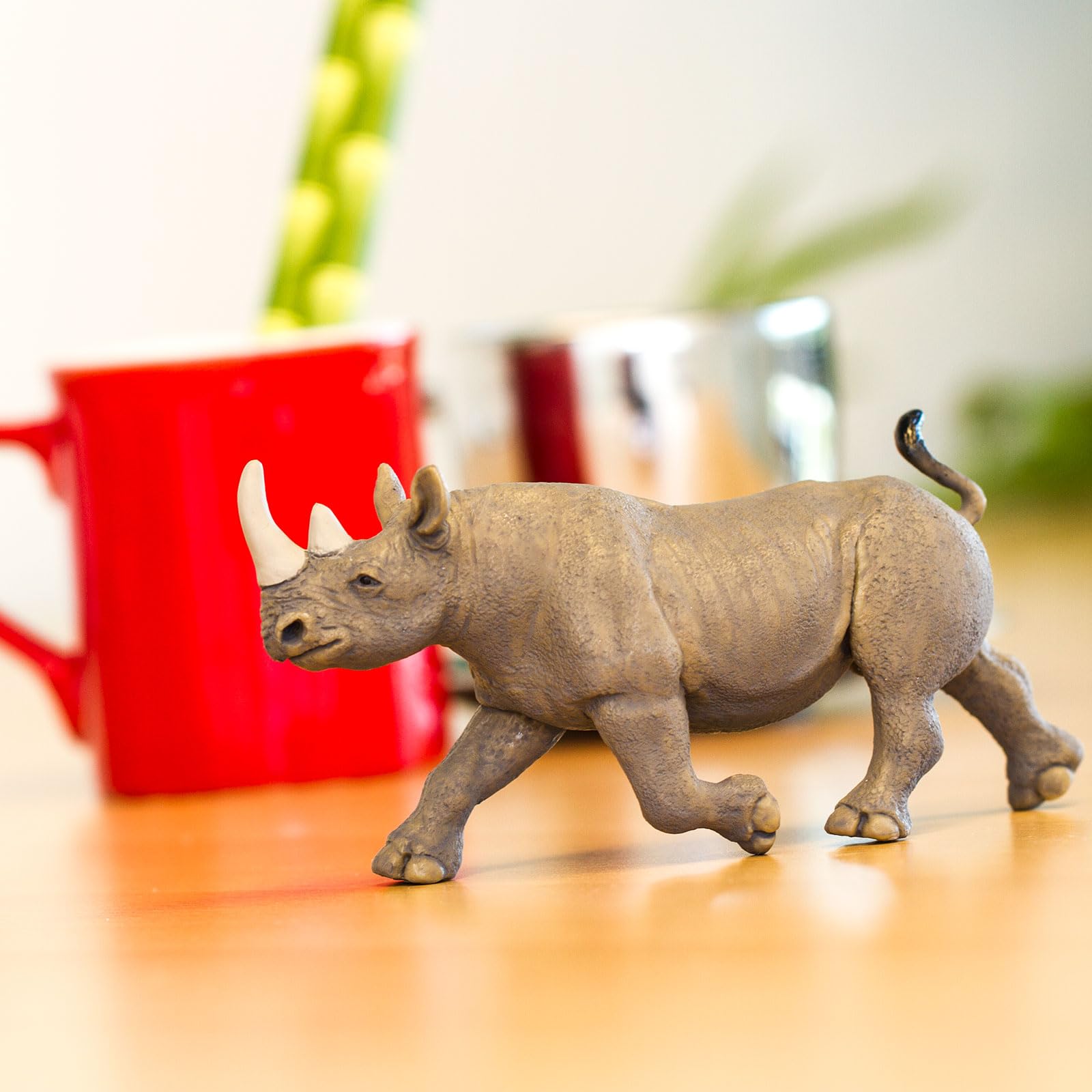 Safari Ltd. Black Rhino Figurine - Lifelike, Hand-Painted 5.75" Model Figure - Educational Toy for Boys, Girls & Kids Ages 3+