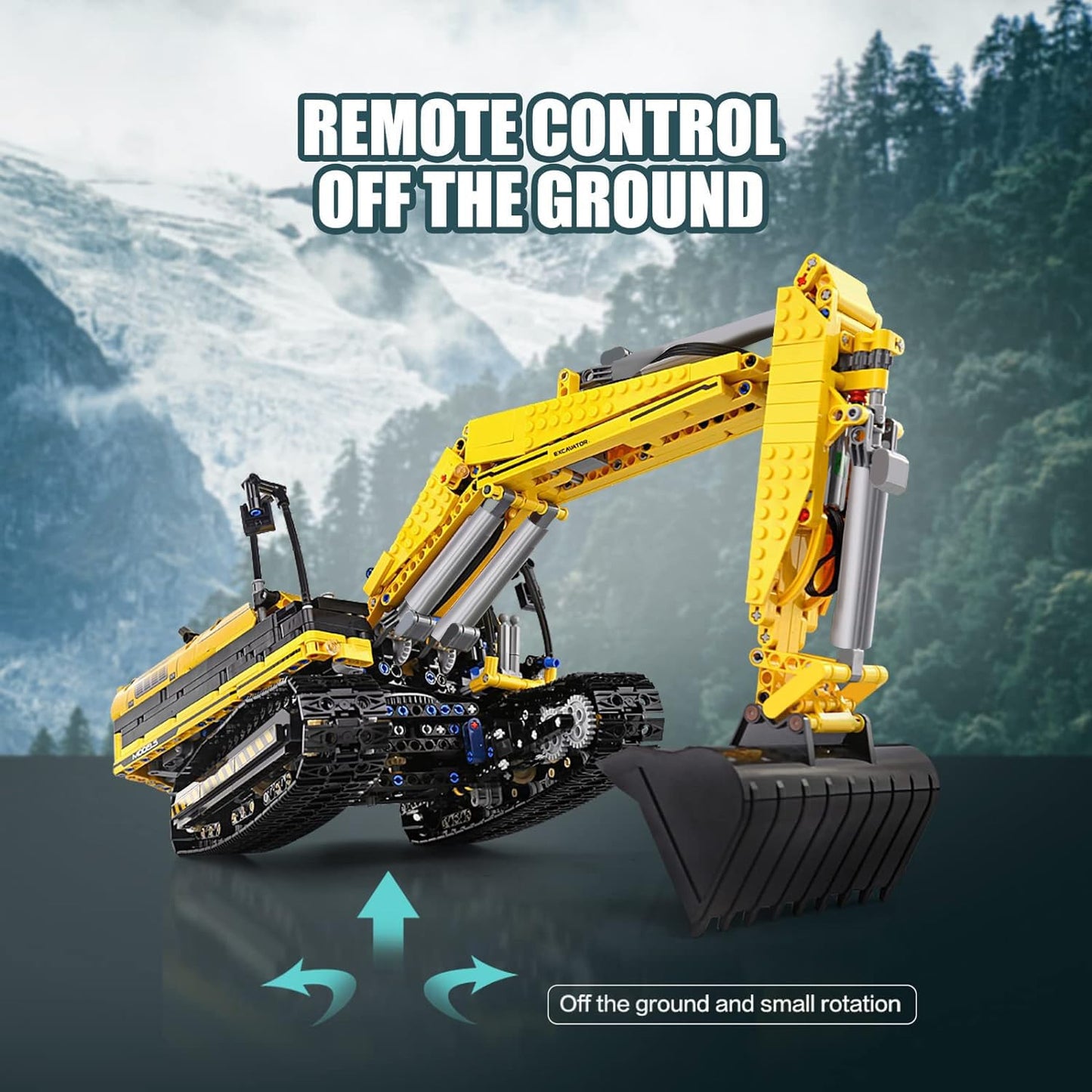Mould King 13112 RC Excavator Building Set, 1830 Pieces Building Blocks APP Remote Control Truck Construction Vehicles Model with Motor, STEM