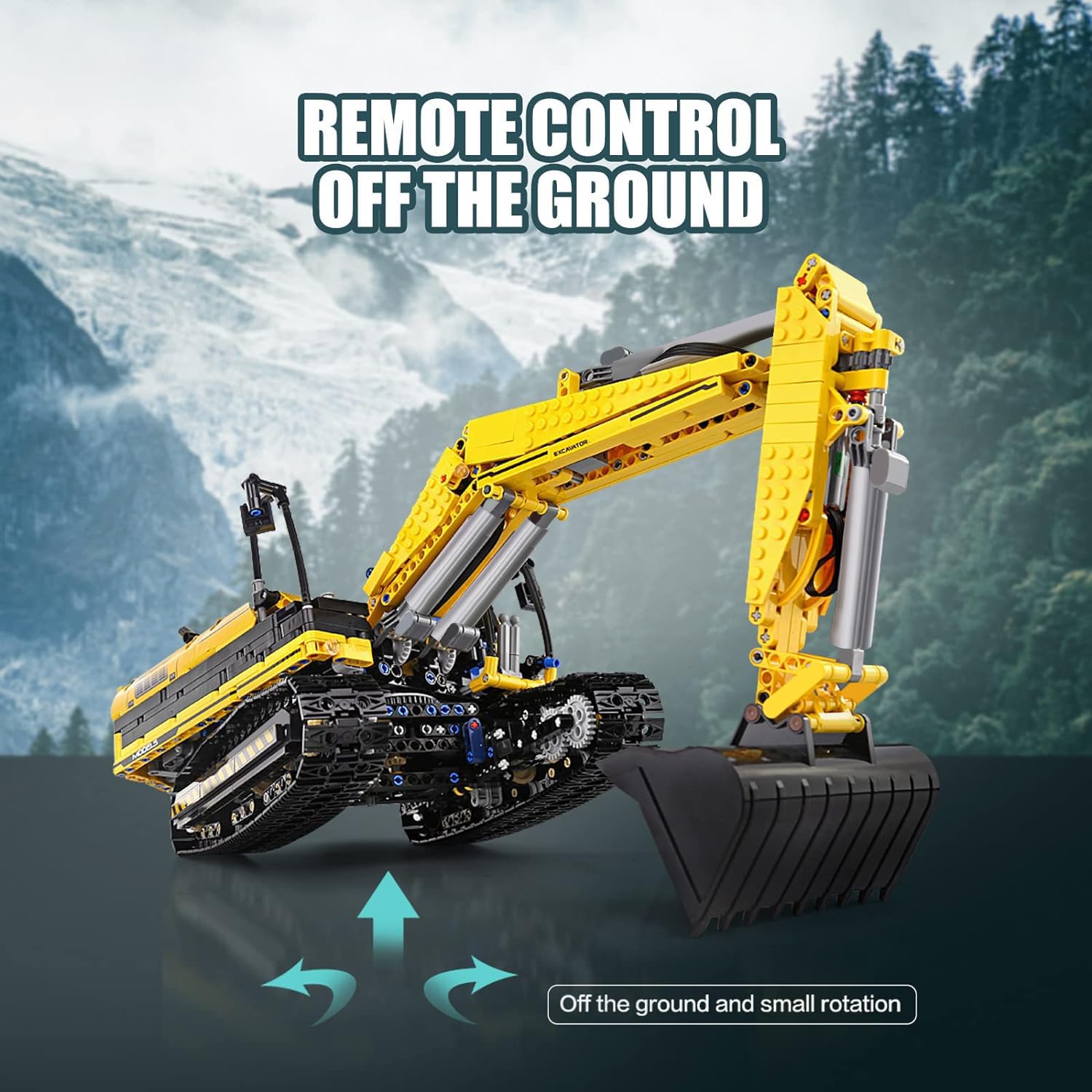 Mould King 13112 RC Excavator Building Set, 1830 Pieces Building Blocks APP Remote Control Truck Construction Vehicles Model with Motor, STEM