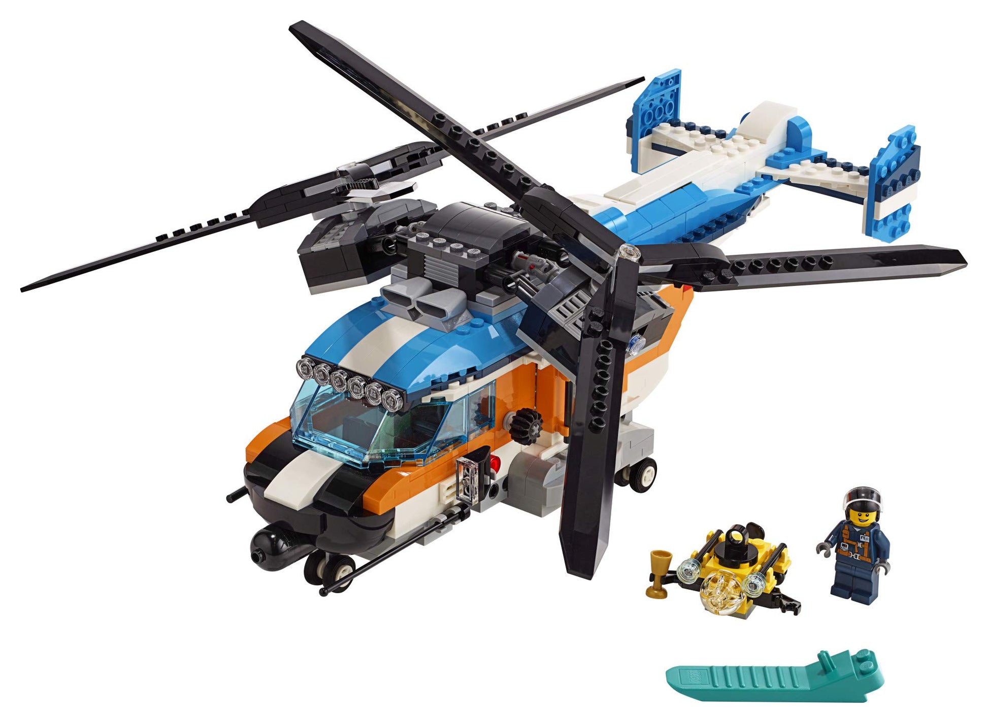 LEGO Creator 3in1 Twin Rotor Helicopter 31096 Building Kit (569 Pieces)