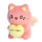 Aurora Enchanting Tasty Peach Candy Heart Meowchi Stuffed Animal - Bright & Colorful Design - Showpiece Plush - Dark Pink 7 Inches