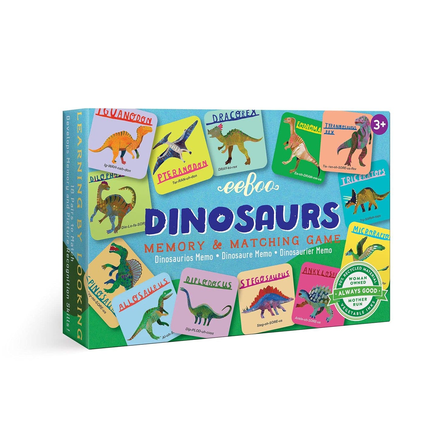 eeBoo Little Dinosaurs Memory & Matching Game, Ages 3+, 1-4 Players