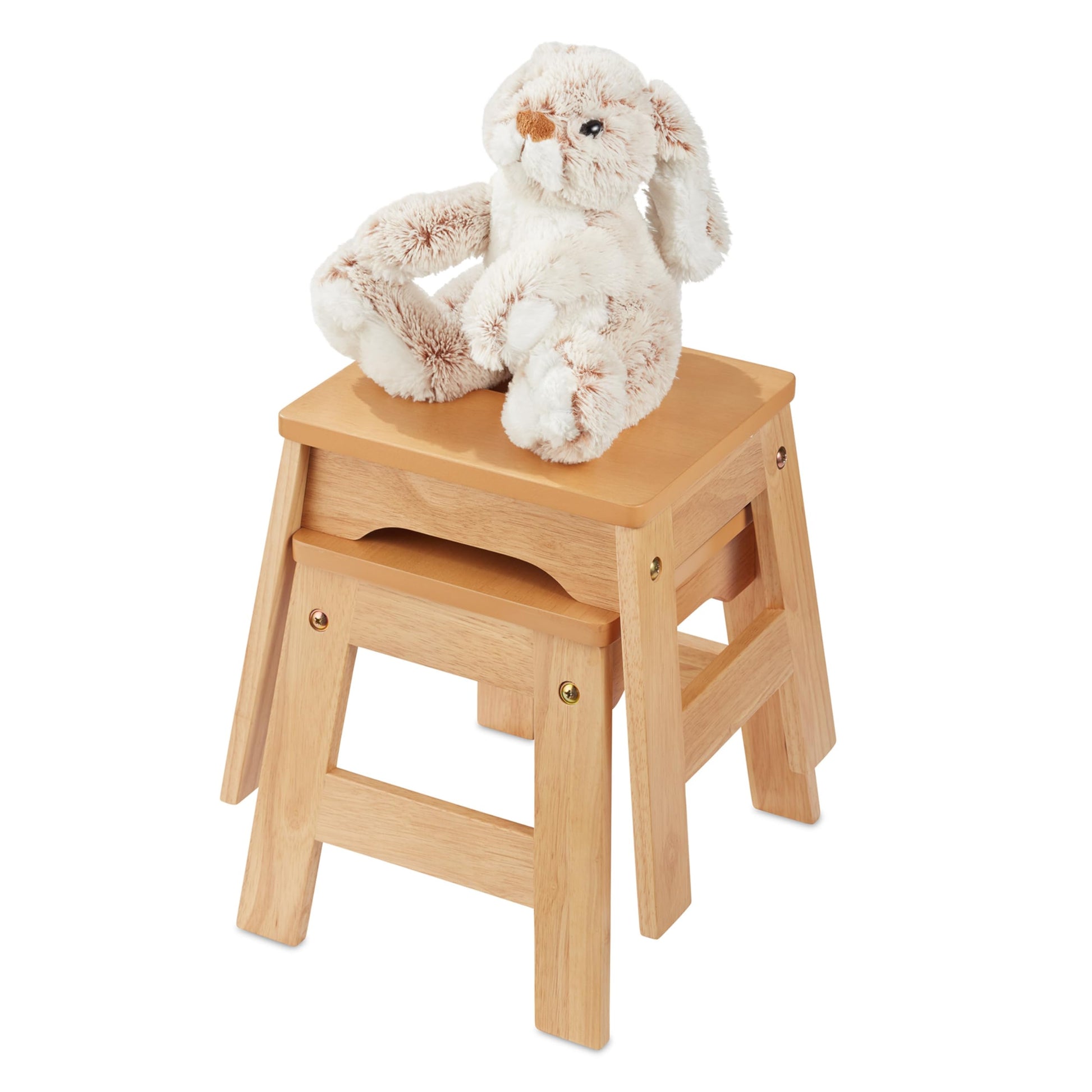 Melissa & Doug Wooden Stools - Set of 2 (Natural)