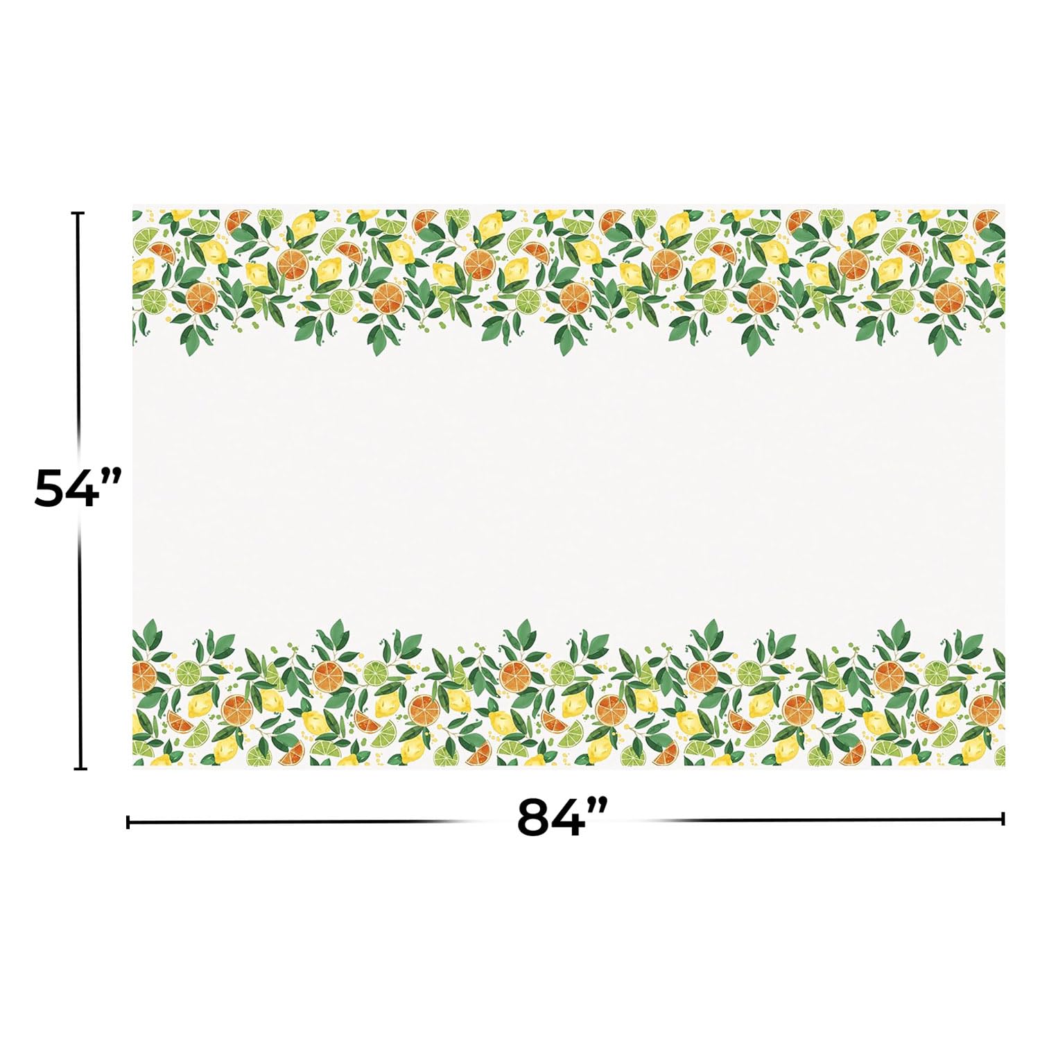 Citrus Fruit Rectangular Table Cover (54" x 84") - 1 Pc. | Vibrant & Durable Plastic, Perfect For Summer Parties, Tropical Themes, BBQs & Picnics