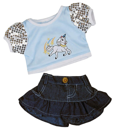 Unicorn Glitter Outfit Teddy Bear Clothes Outfit Fits Most 14" - 18" Build-a-Bear and Make Your Own Stuffed Animals