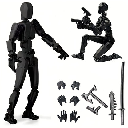 Titan 13 Action Figure, Assembly Completed 3D Printed Action Figure, Multi-Jointed Movable Dummy Robot, Articulated Desktop Toy for Collectors