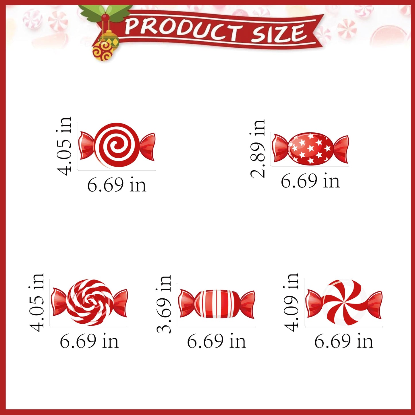 Pezutoi Christmas Table Decorations Wood Candy Set for Xmas Red & White Peppermint Christmas Home Desk Office Party Decoration