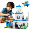 Rescue Police Station Toy, 76Pcs Classic Big Building Blocks Compatible With All Major Brand, Push & Go Car Toy w/Police Motorcycle/Car/Airplane