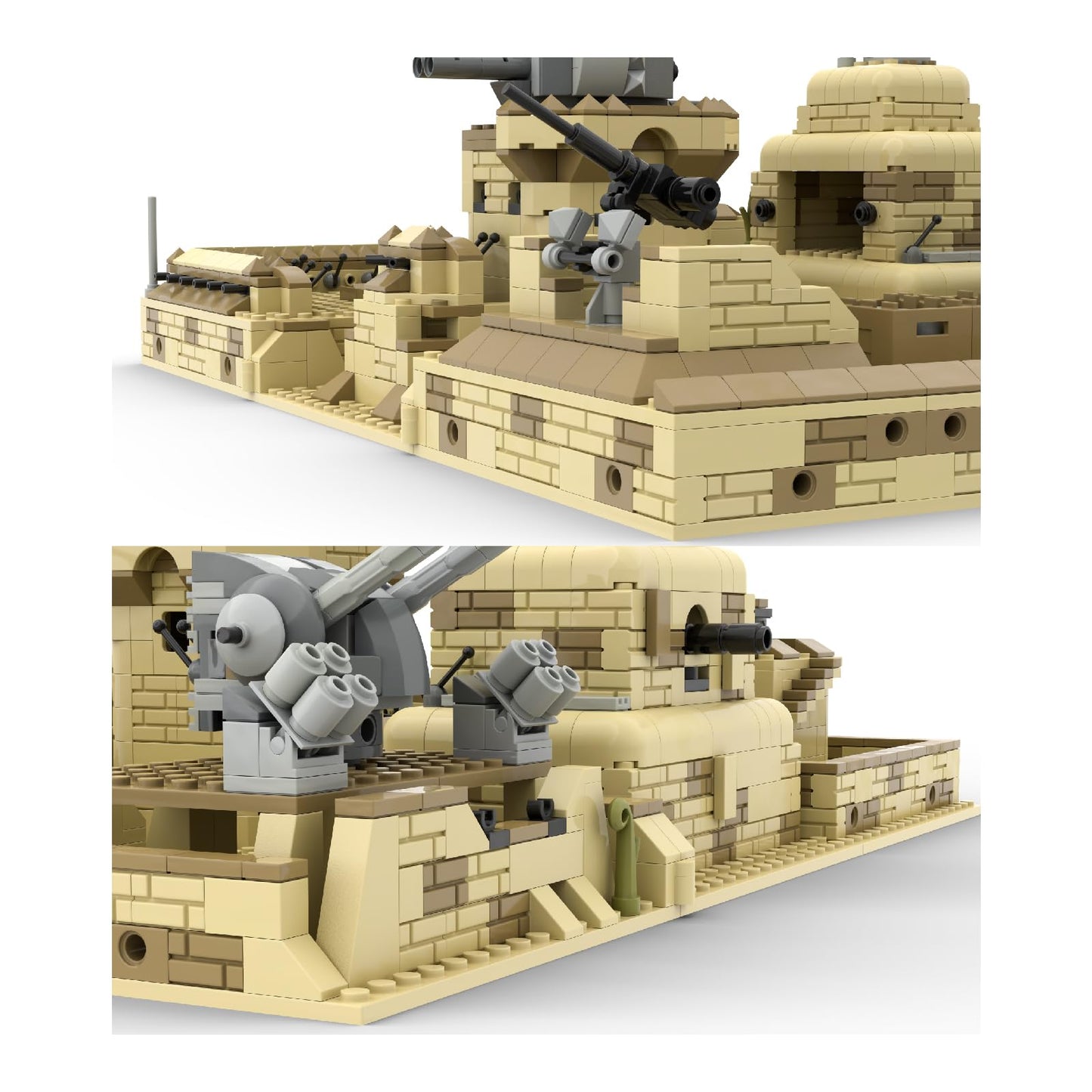 ZECHOCHOZE 1000+ Pcs Military Base Building Brick Sets for Army Mini Figure War Accessories, Include Defence Base Guard Tower, Various Heavy Weapons