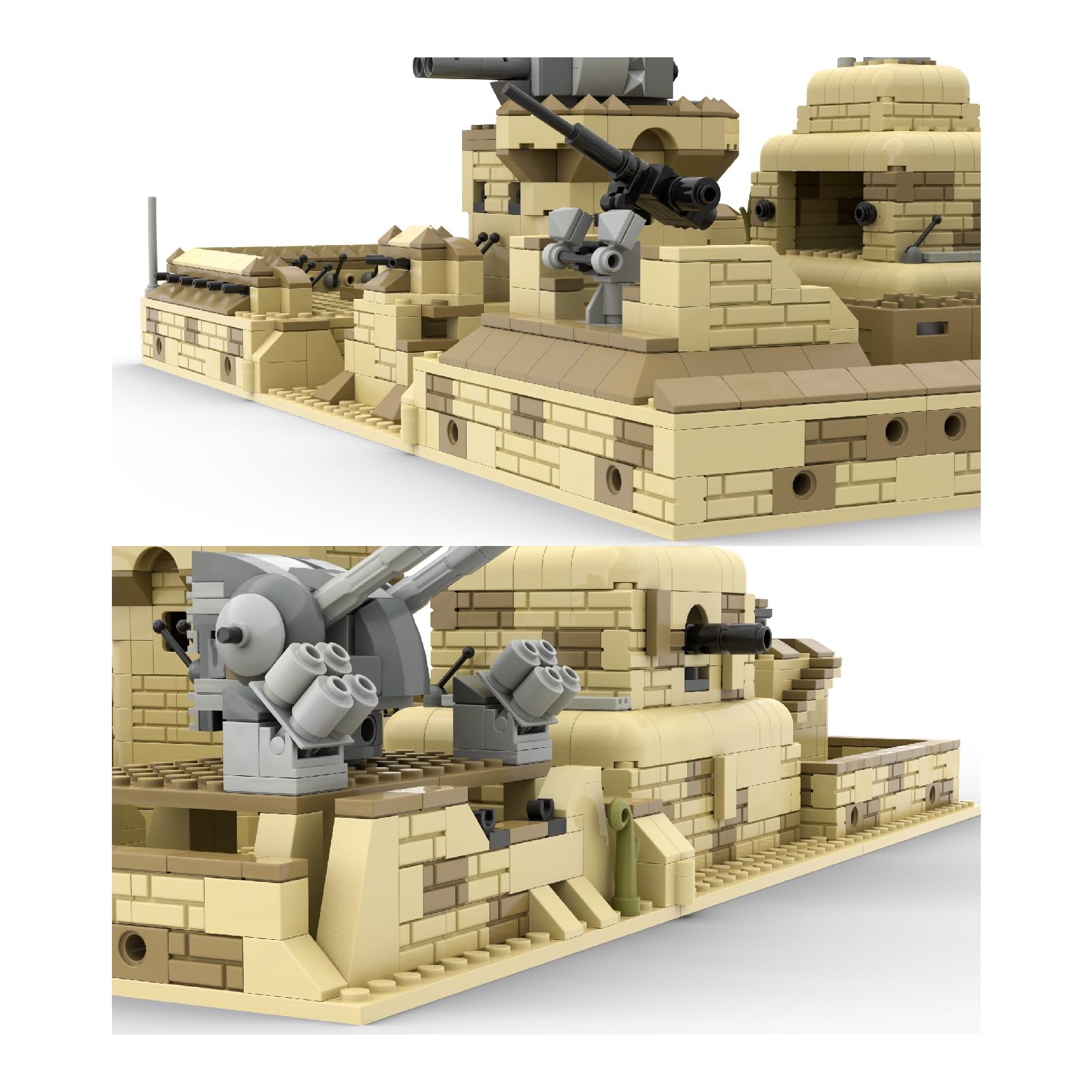 ZECHOCHOZE 1000+ Pcs Military Base Building Brick Sets for Army Mini Figure War Accessories, Include Defence Base Guard Tower, Various Heavy Weapons