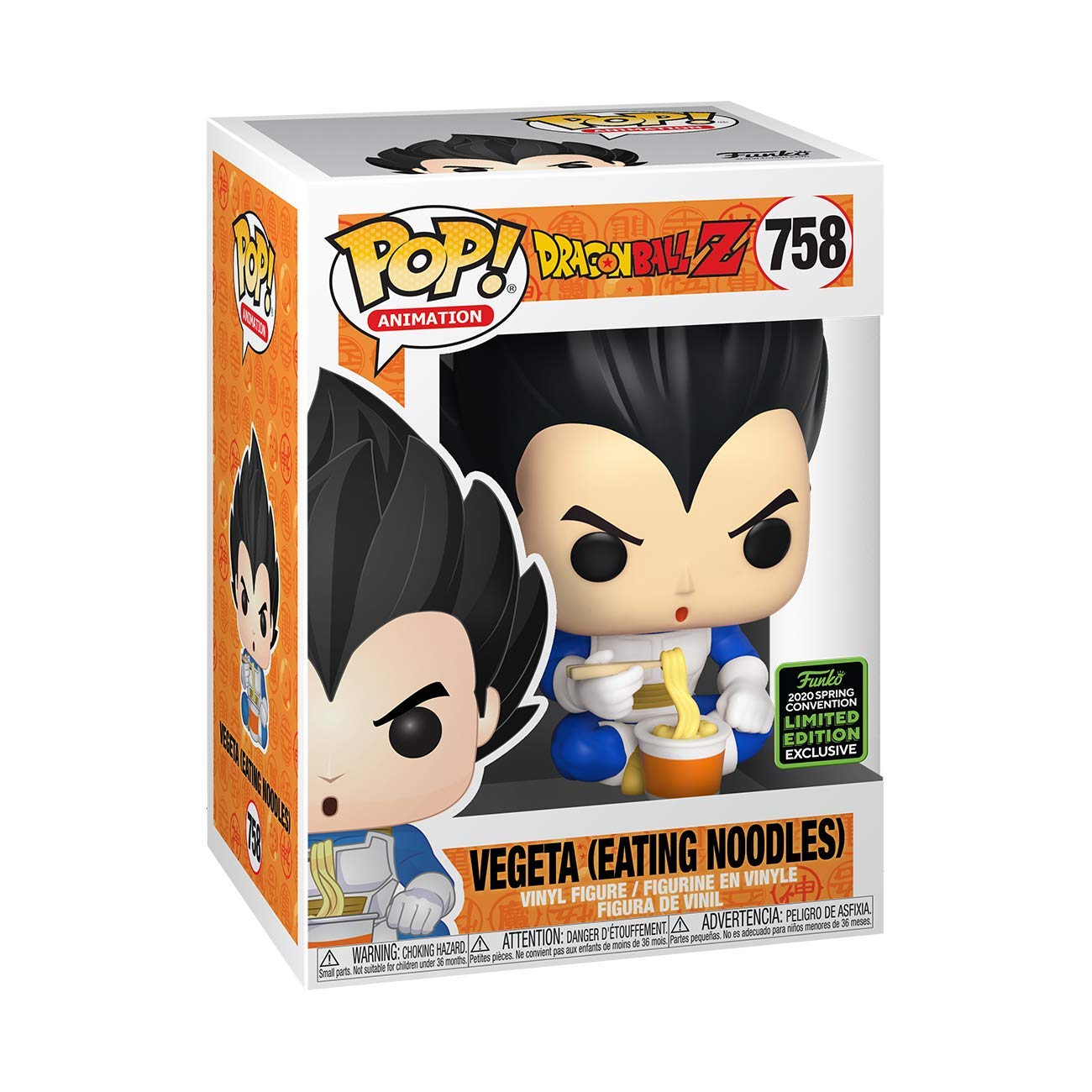 Funko Pop! Animation: Dragonball Z - Vegeta Eating Noodles, Spring Convention Exclusive, Multicolor