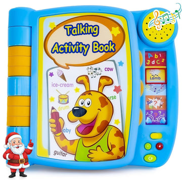 Talking Activity Book for 2 Years Old & Up - Sound Book with 5 Learning Activities Including Letters, Numbers, Quiz Game & Memory Match - Interactive