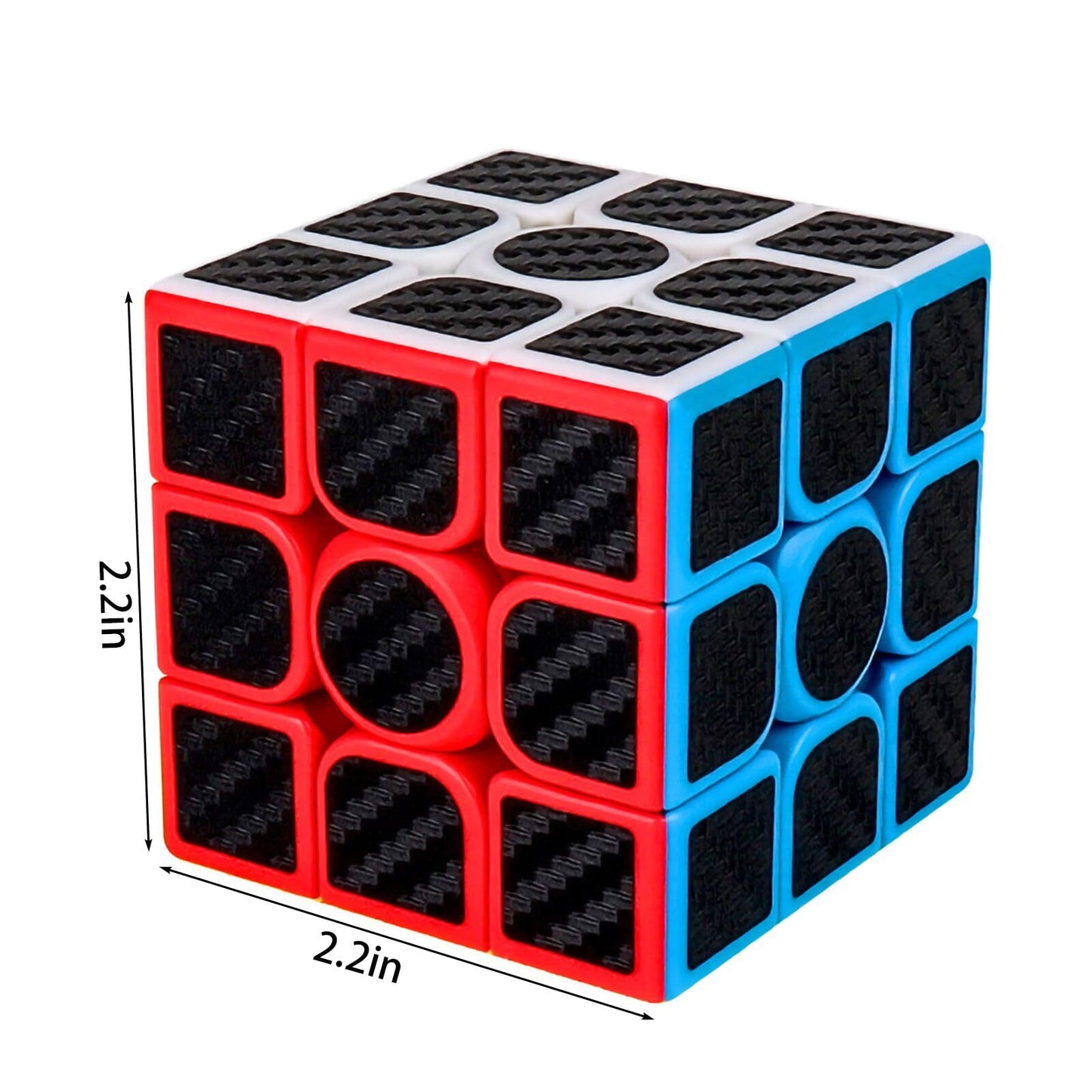 AHYUAN 3x3 Speed Cube Black Magic Cube Carbon Fibre Stickers Problem-Solving Brain Teaser Cube Toys Game Color-Matching Puzzle Fidget Toy Sensory