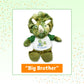 Flutter Hut I'm The Big Brother Green Triceratops Plush Dinosaur Message T-Shirt 8 Inches