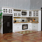 iLAND Dollhouse Furniture and Accessories Set Dollhouse Kitchen Modern Kit, Complete Miniature Cabinets Oven Refrigerator with Cookware fit 1/12 Scale