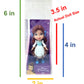 Amarina Packed in Clear Box for Gift Disney Princess Mini Poseable 3.5 inches Doll Choose from All 11 Style Princess Characters (Belle Blue)