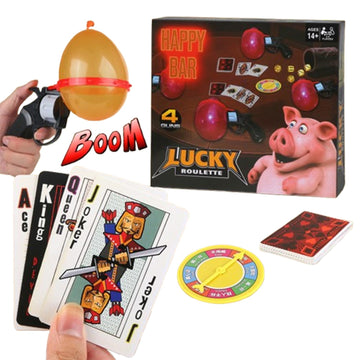TinyCheck Liar's Bar Russian Roulette Social Strategy Card Game - Cards Cards with Themed Props for Holiday Parties, Family Reunions