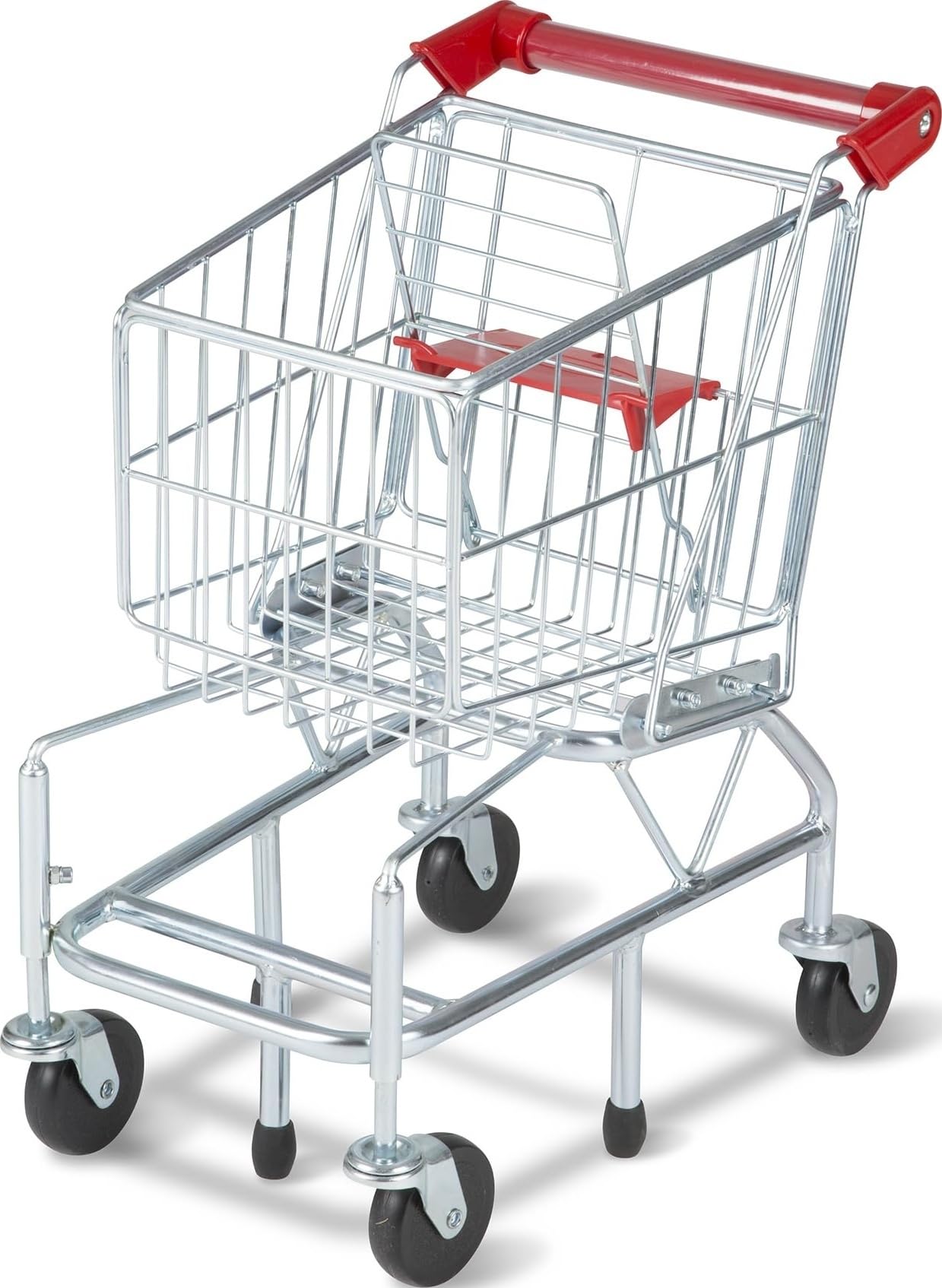 Melissa & Doug Toy Shopping Cart, Grocery Store Pretend Play Toys with Sturdy Metal Frame & Working Wheels, Toddler Shopping Cart, Preschool Learning