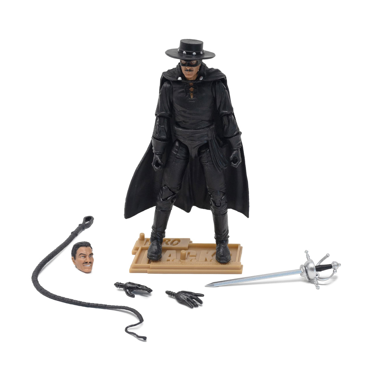 Boss Fight Studio Hero H.A.C.K.S. Zorro, Wave 1 Action Figure - Highly Articulated Figurine with Accessories Including Bullwhip, Rapier, Hat, Cape