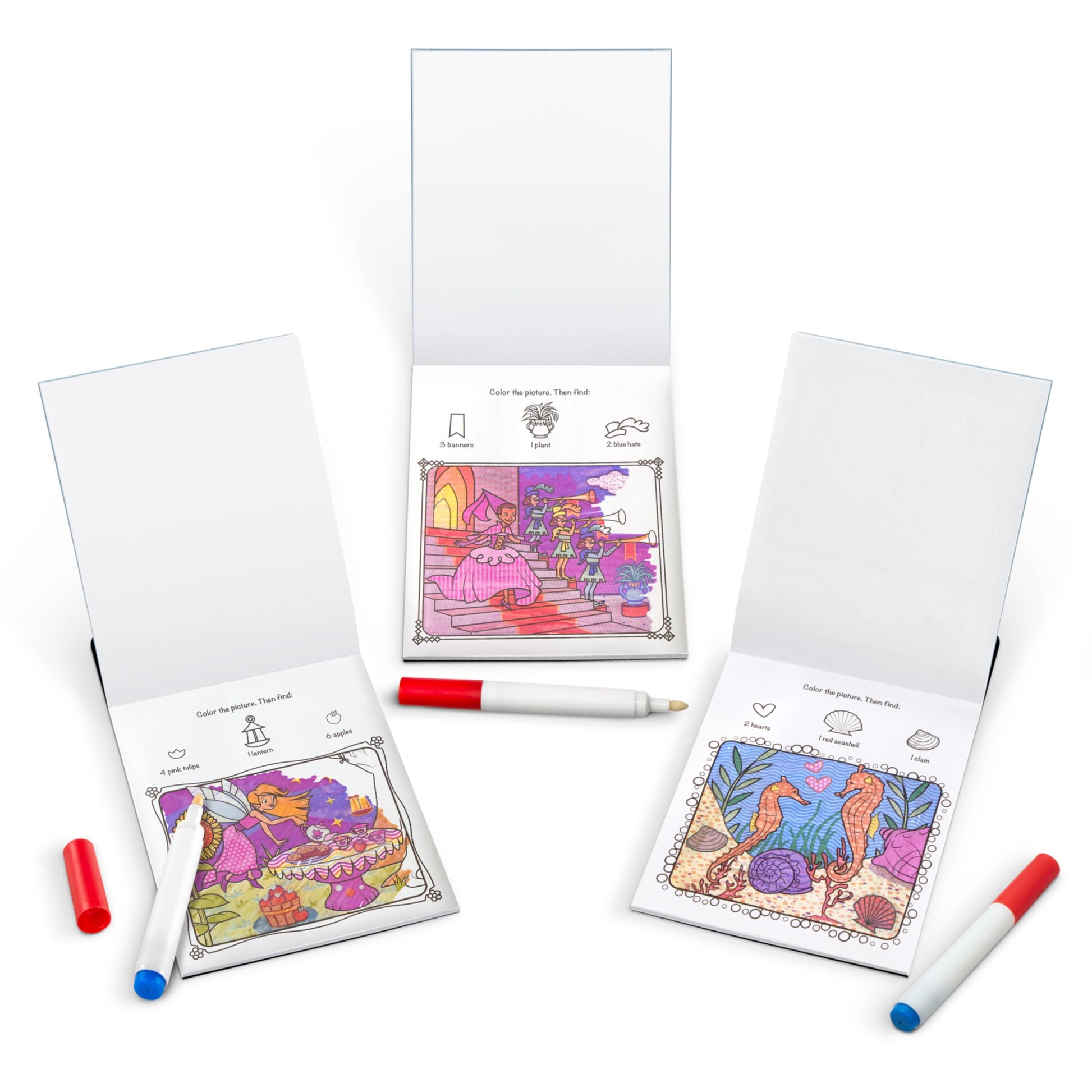 Melissa & Doug On the Go ColorBlast! Activity Books Set - Fairy, Princess, and Sea Life