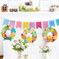 12 Sets DIY Easter Wreath Craft Kits, Foam Signs with Easter Egg, Bunny, and Chick Stickers, Pom-Poms, Googly Eyes, for Kids Classroom Home