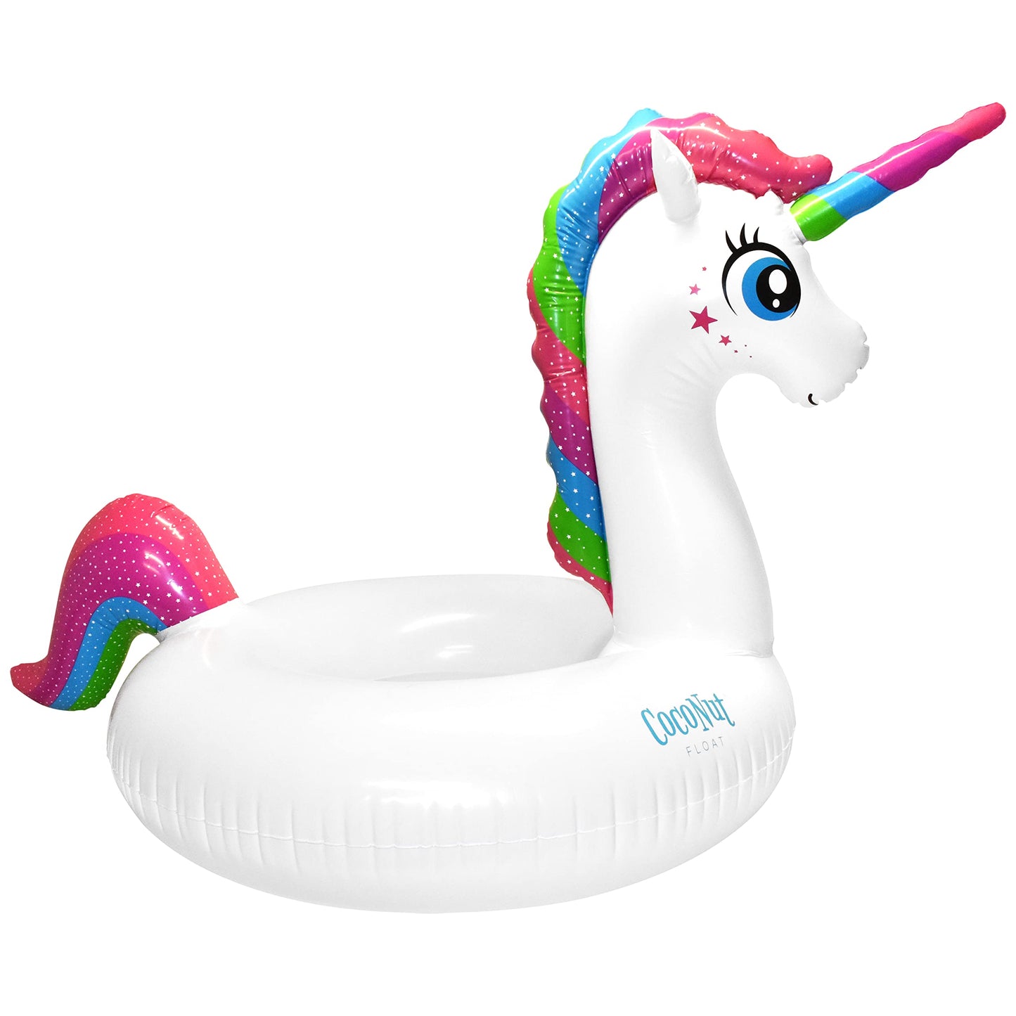 Coconut Outdoor Magical Unicorn Pool Float, Jumbo Inflatable Pool Ring