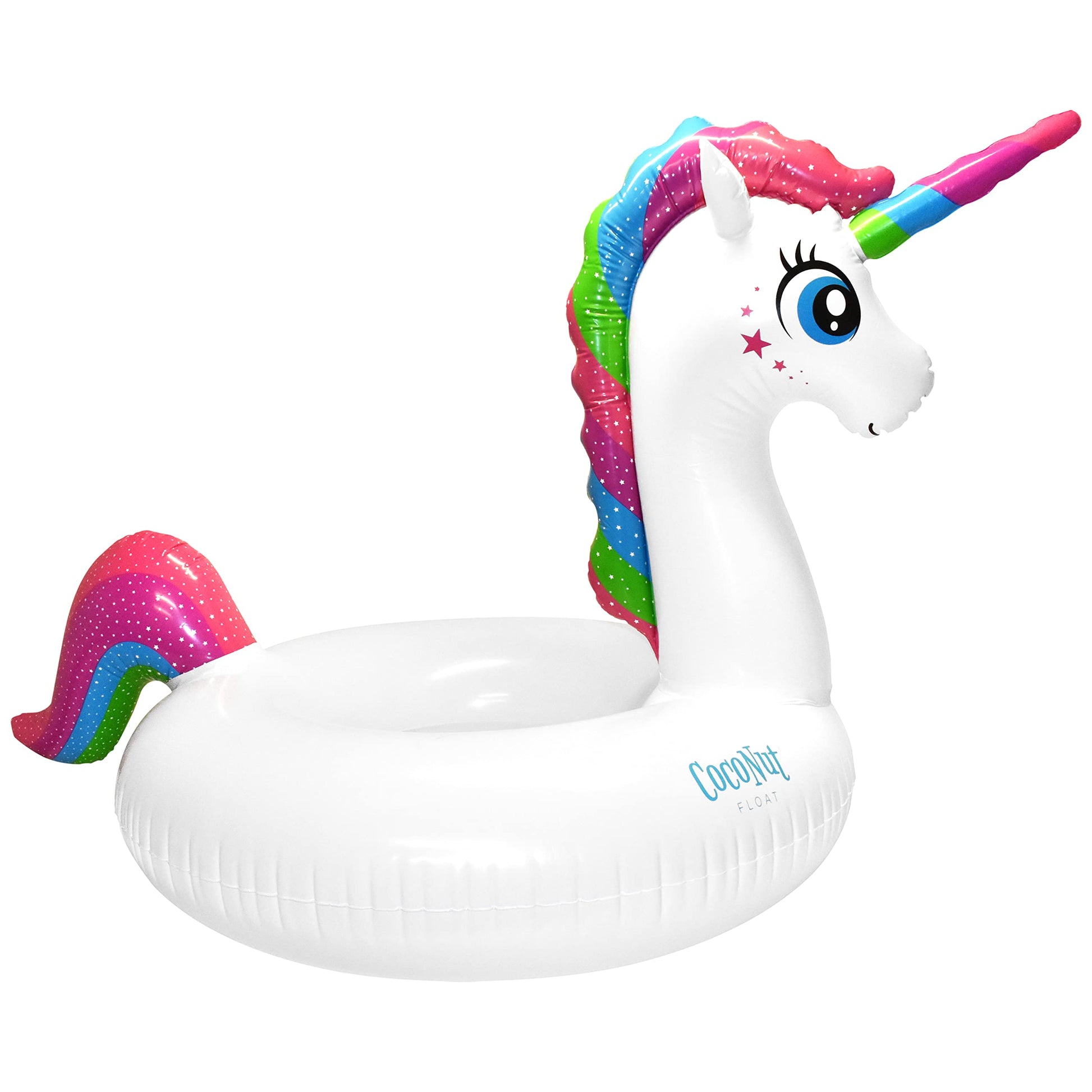 Coconut Outdoor Magical Unicorn Pool Float, Jumbo Inflatable Pool Ring