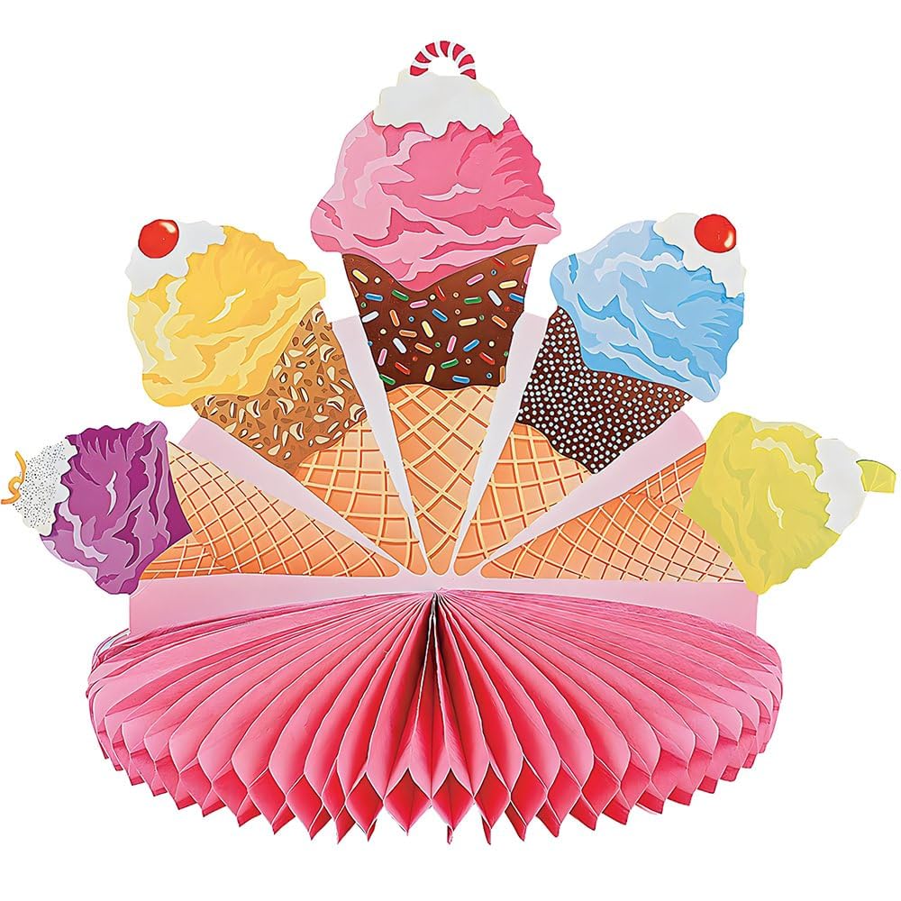 Fun Express - I Scream For Ice Cream Centerpiece for Birthday - Party Decor - General Decor - Centerpieces - Birthday - 1 Piece