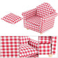 SXFSE Dollhouse Sofa Arm Chair, 1:12 Scale Wooden Dollhouse Miniature Funiture Decor Couch with Pillow