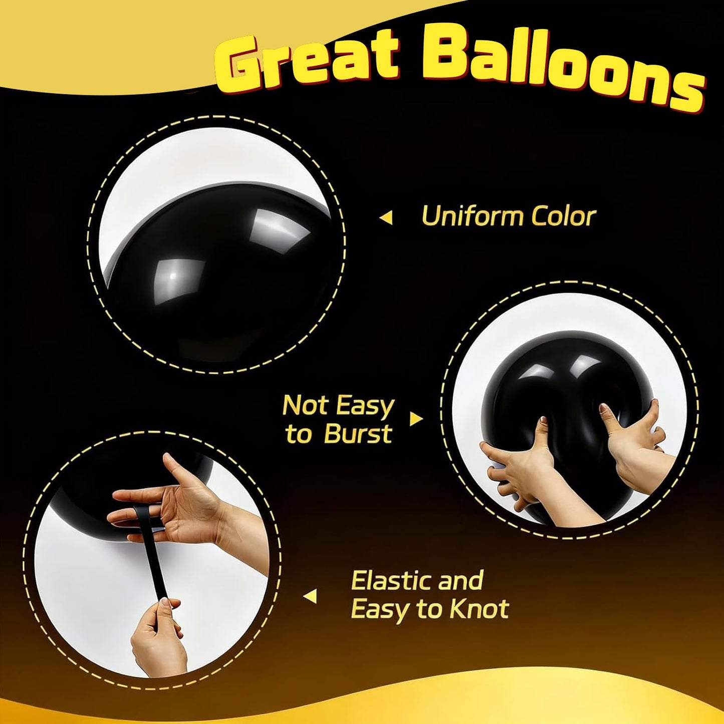 Black and Gold Balloons, 60PCS 12 Inch Confetti Gold and Black Balloons for Birthday, Wedding, Graduation, Baby Shower, Engagement Party Decorations