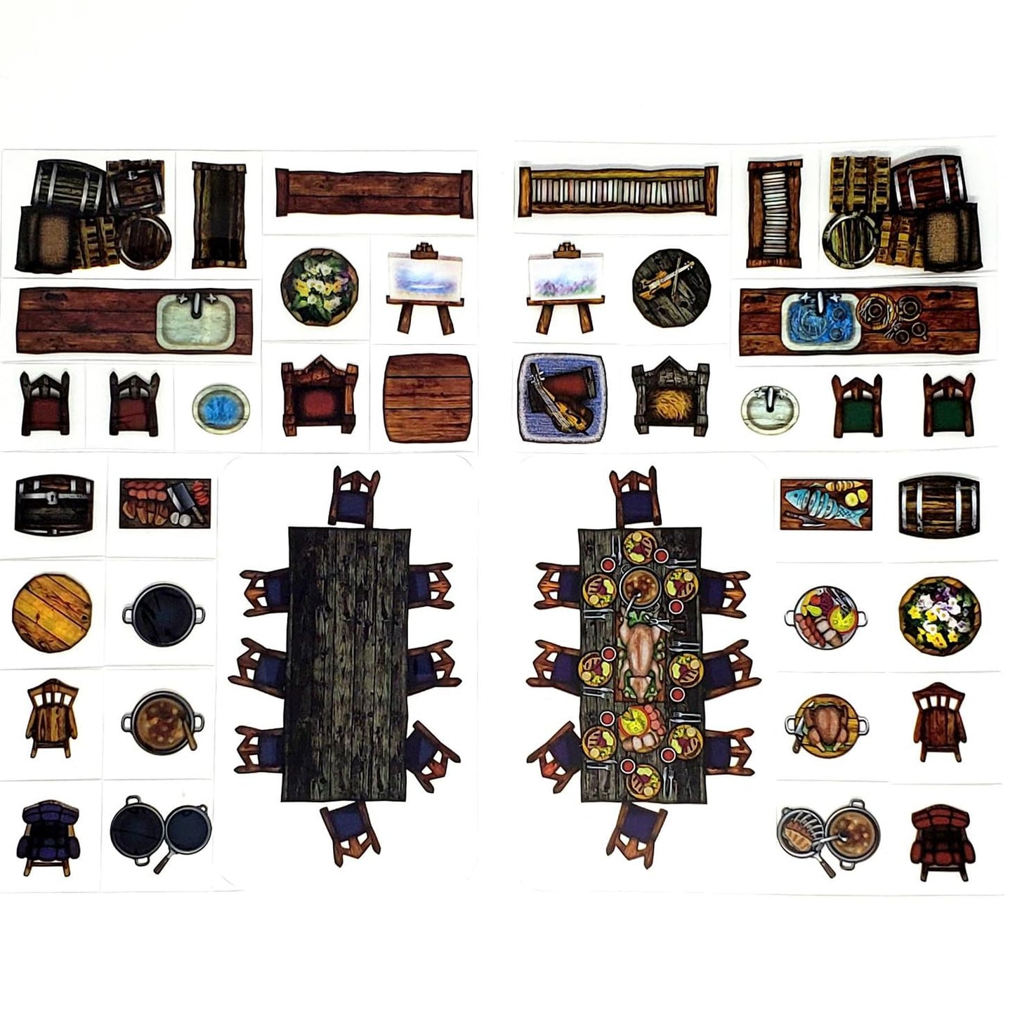 Home Decor - 66pc Double-Sided Furniture & Prop Pieces for Starters & Masters Alike - Roleplaying Objects for Dungeons & Dragons - Immersive Map