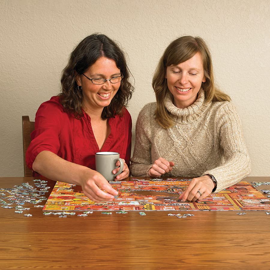 Cobble Hill 1000 Piece Puzzle - Rainbow Collection: Orange - Sample Poster Included