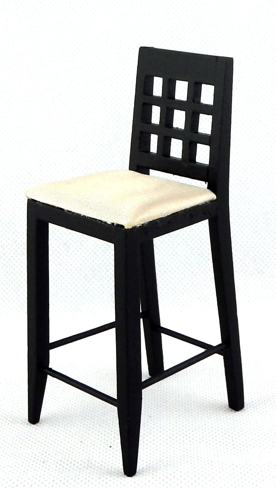 Melody Jane Dolls Houses Black Bar Stool High Chair Miniature Kitchen Pub Furniture 1:12