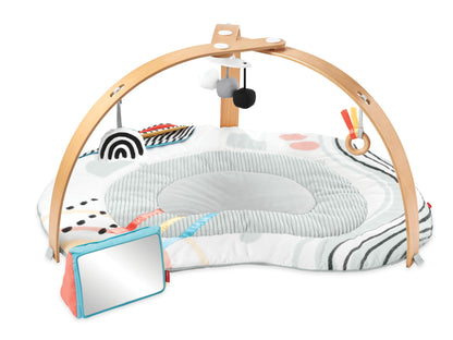 Skip Hop Baby Play Gym Montessori-Inspired 3-in-1 Sensory Tummy Time Activity Mat with 25+ Developmental Activities 4 Toys and 5 Parent Guide Cards