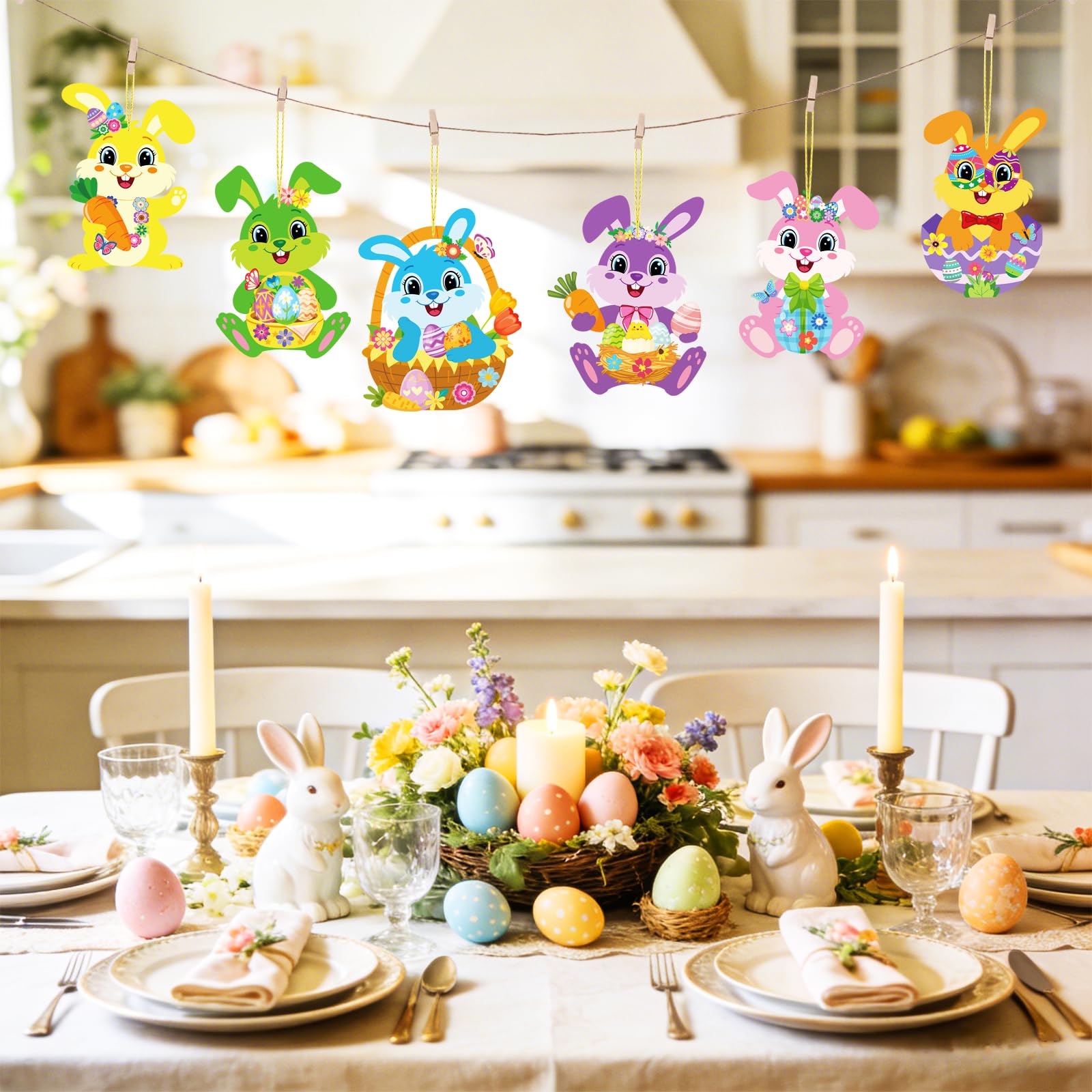 Sealmic Easter Bunny Craft Kit for Kids DIY Make Your Own Bunny Card Set Happy Easter Egg Bunny Sticker for Kids Decoration Holiday Celebration