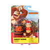 Nintendo World of Super Mario 2023 4-inch Action Figure Donkey Kong with Bananas (Diddy Kong with DK Barrel)