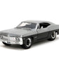 Jada Toys Bigtime Muscle 1:24 1967 Chevrolet Impala SS - Opening Doors, Hood, Trunk, Rubber Tires(Candy Silver/Black)