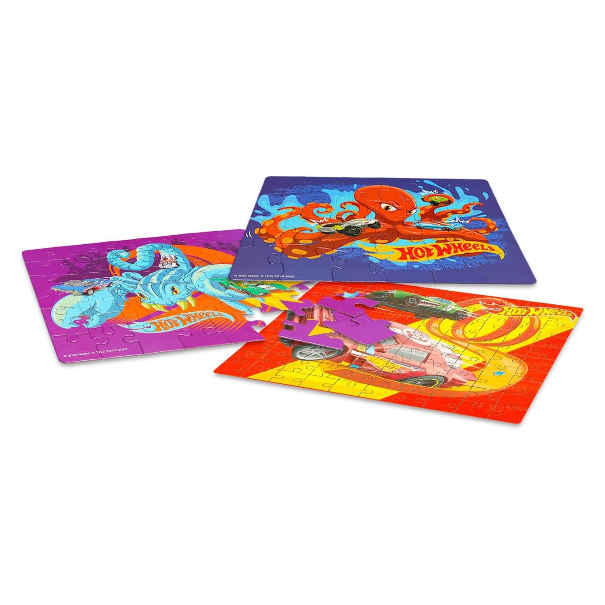 Hot Wheels 3 Pack Kids Puzzles (1X24PC, 1X 48PC, 1X100PC)