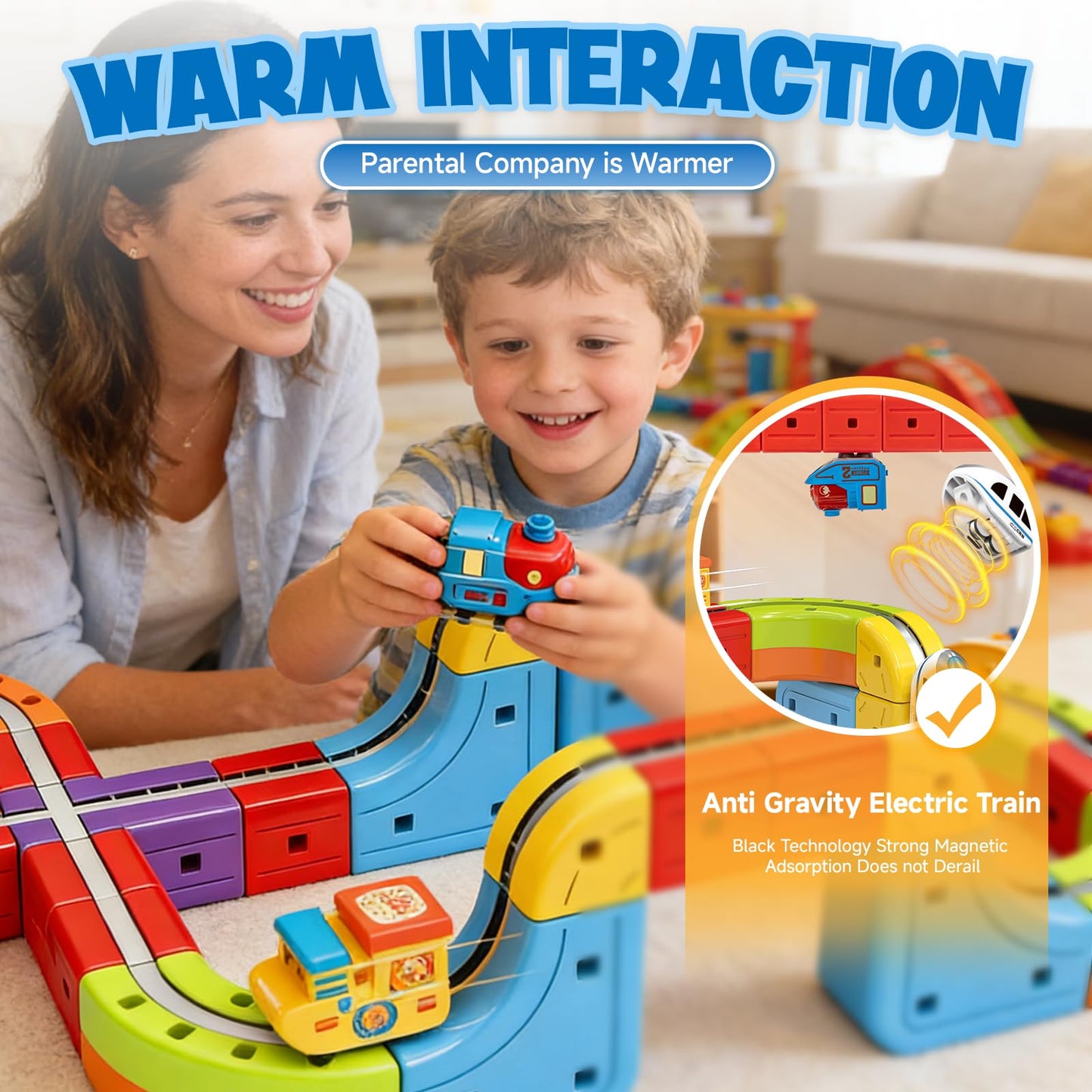 Electric Magnetic Train Toys Set- Flexible Race Track for Kids 3 4 5 6 7 8,stem Gravity Magnetic Roller Car Track for Toddlers,3D Infinity Cube Track
